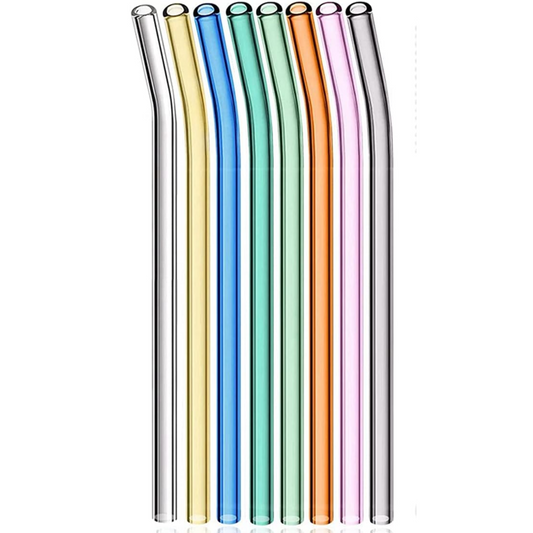 Colored Glass Straw-Bent